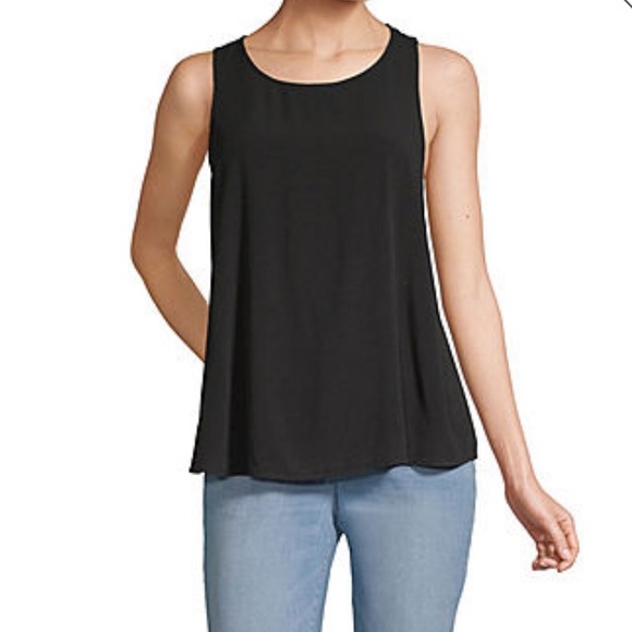 Monteau Tops - Monteau Black Chiffon Tank